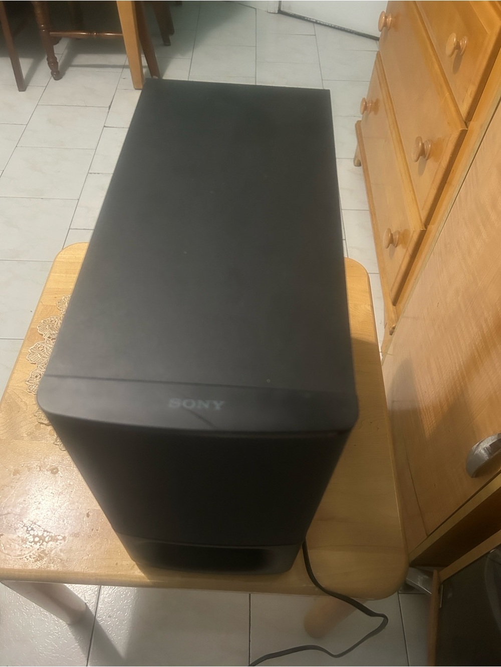 Sony Black Tower Speaker - Slim Vertical Design
